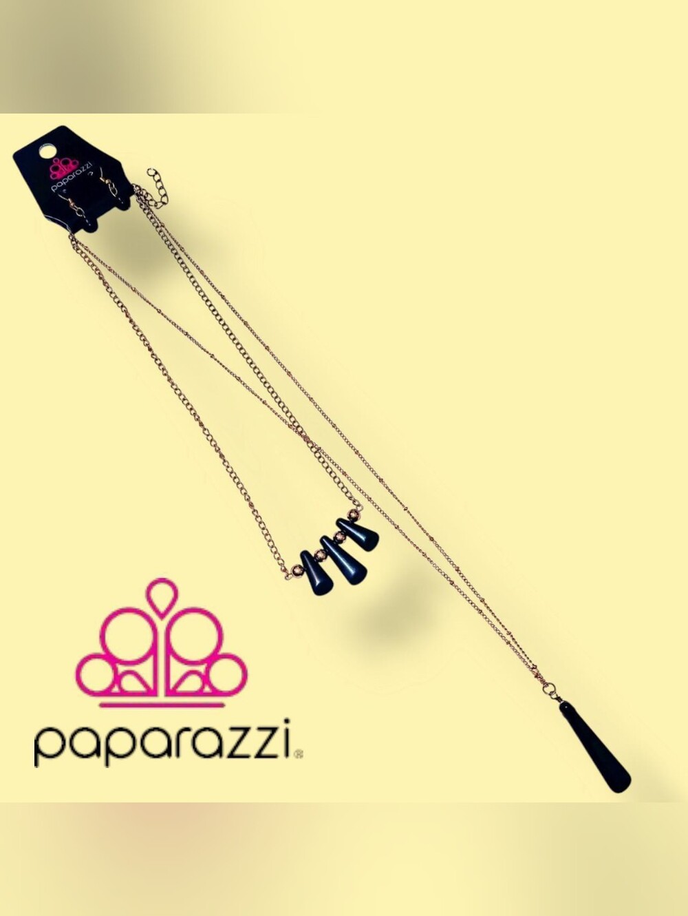 Paparazzi Black Drop Layered Necklace